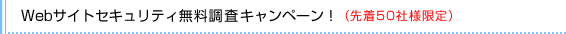 Webサイトセキュリティ無料調査キャンペーン